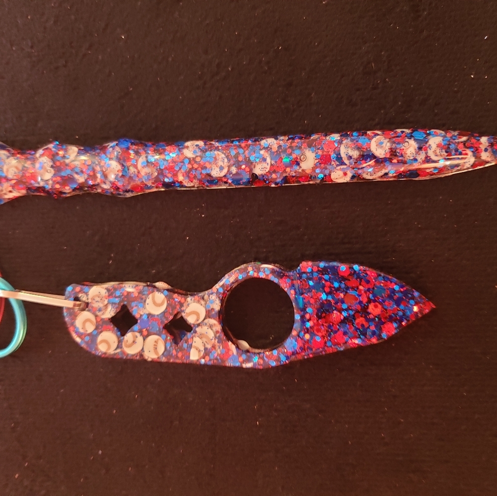 2 Piece CLE Baseball Themed Self Defense Key Chain